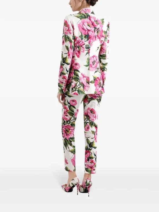Dolce & Gabbana Jackets & Blazers - Dolce and Gabbana Peonies Jacquard Single-Breasted Jacket and pantsuit